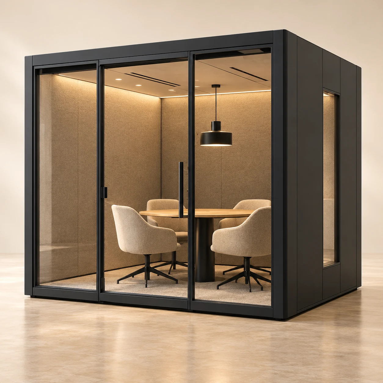 Concepto de cabina de oficina Meet